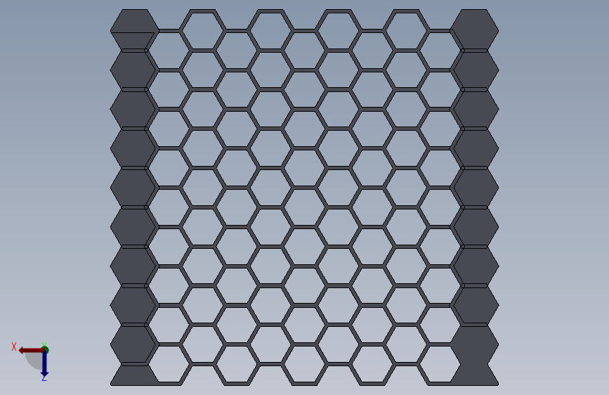 空心六角蜂窝网格，CAD设计。