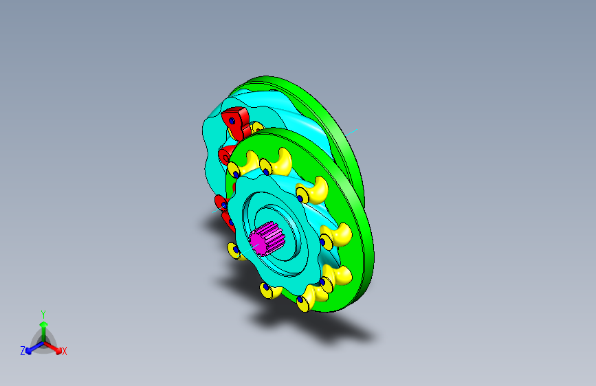 偏心级联摆线齿轮传动联轴器模型