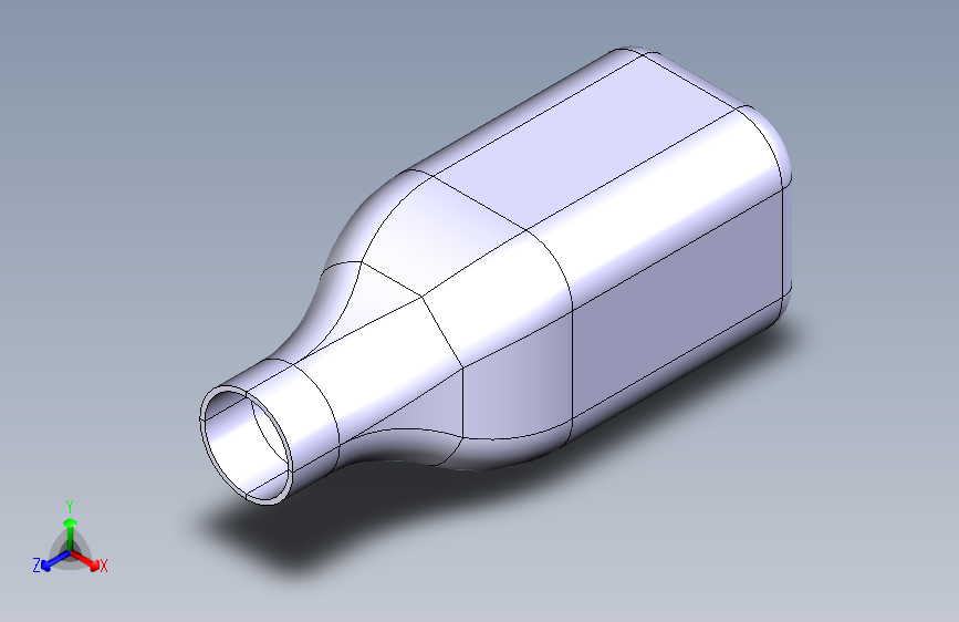 生成造型设计的CATIA V5软件中设计的瓶子。