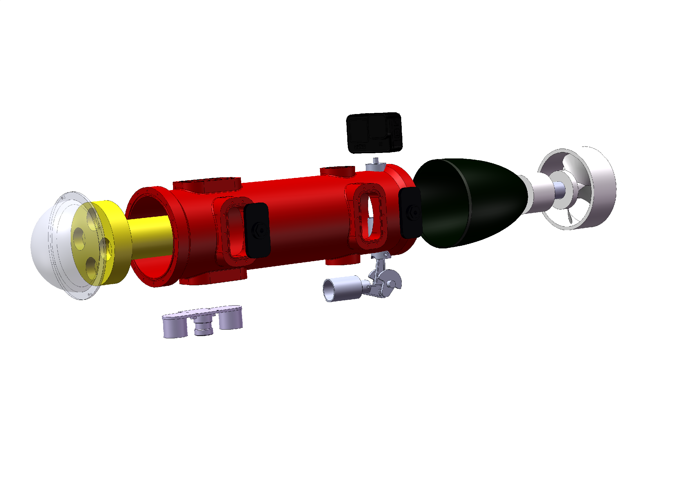 搭载+GoPro+的遥控潜水器(ROV)简易模型sw23