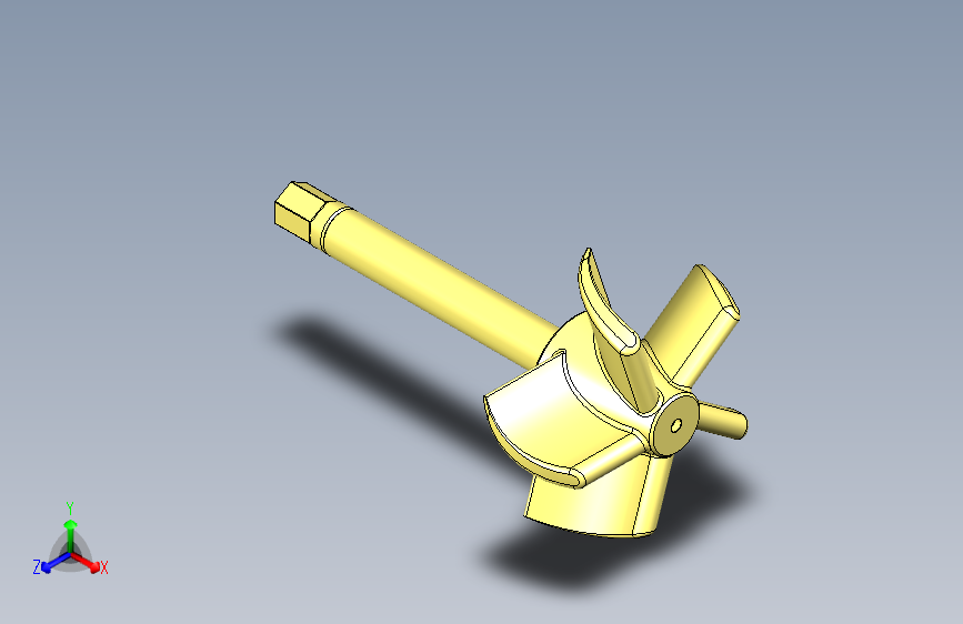 旋转轴与叶轮，叶轮。