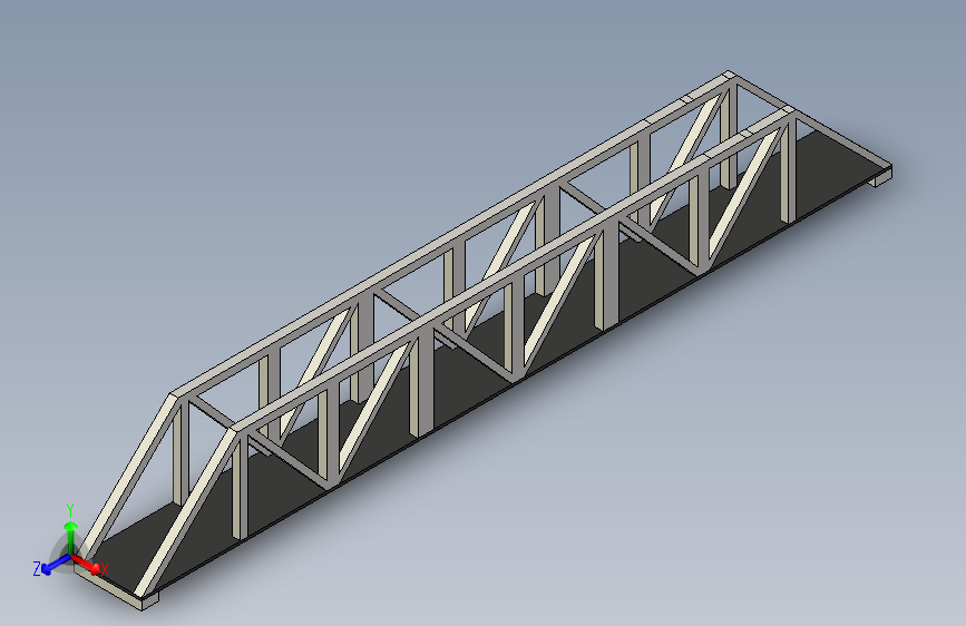 用于FEA练习的金属梁桥。