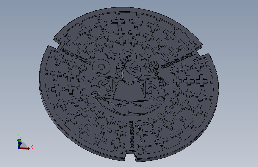 直径620毫米，厚度12毫米的奥斯陆下水道井盖。