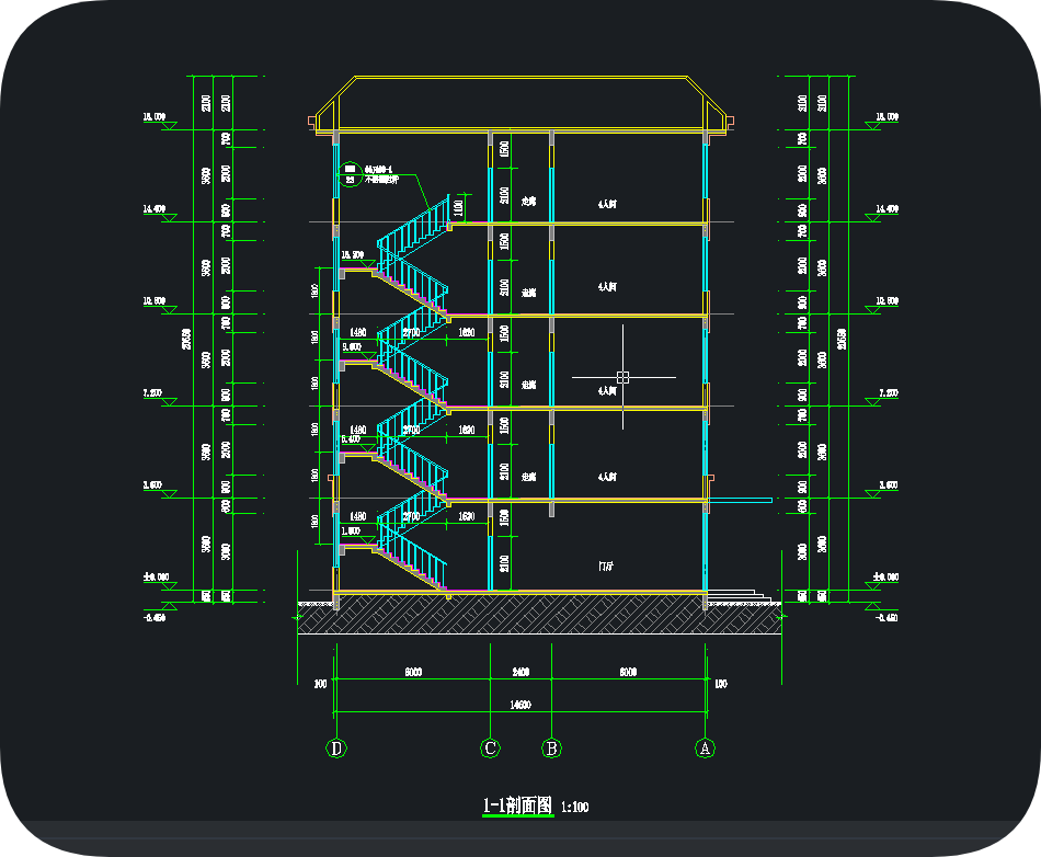 4750平米五层L型学生公寓宿舍楼设计--1746609--150