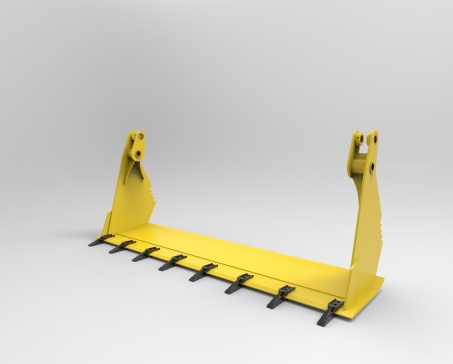 反铲装载机打开铲斗盖