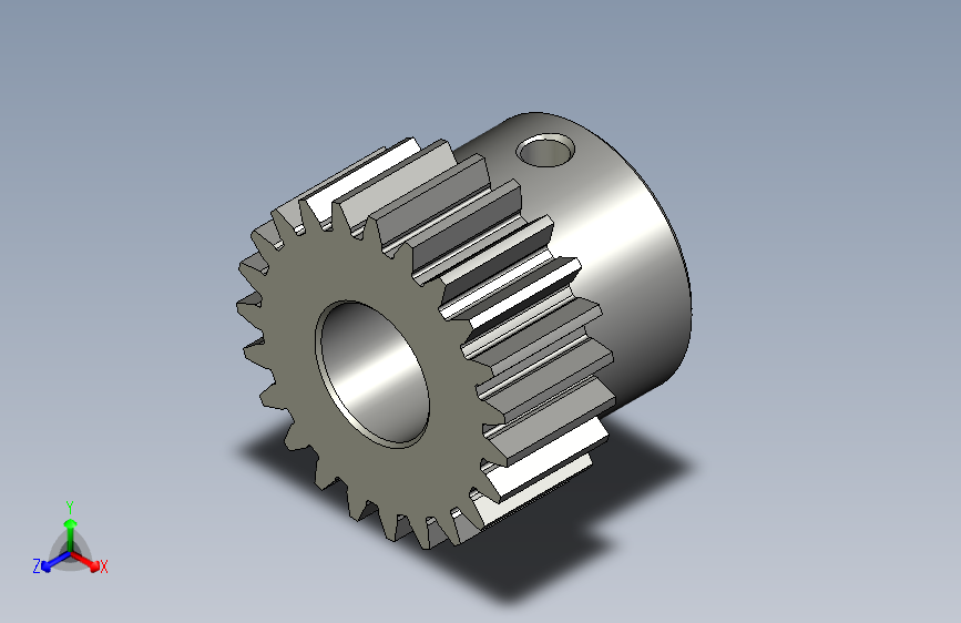 从动直齿轮10模-23齿-B10台阶高度-B孔-P10内孔