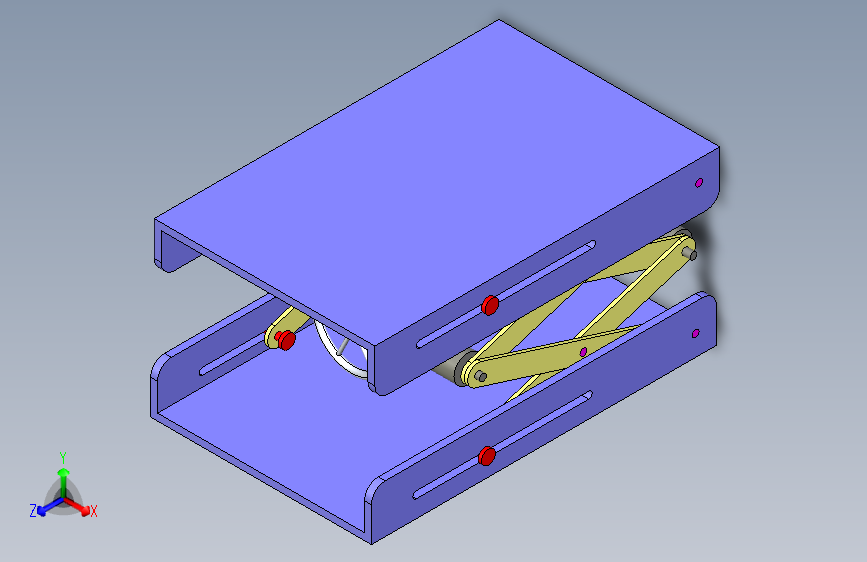 SolidWorks中的剪刀丝杠提升机构