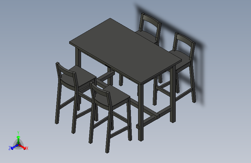 餐桌和4把椅子的餐椅套装 高吧台高度 IKEA - Nordviken