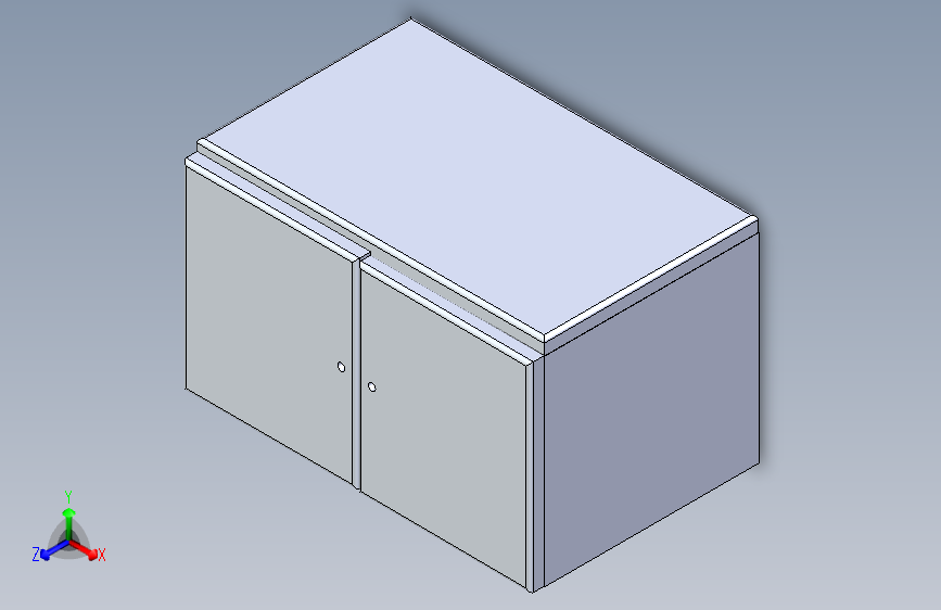 带2个门和可调节桌面的柜子