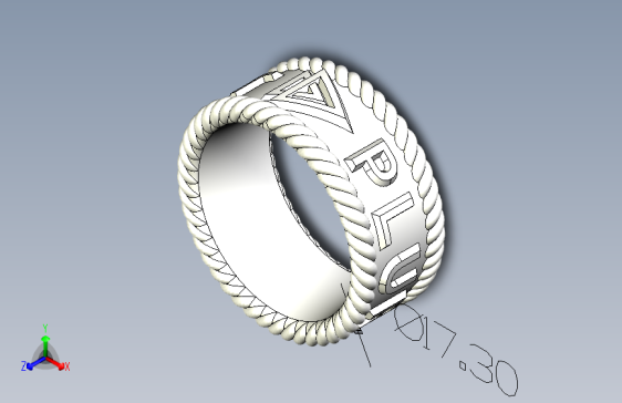 带有Pluralsight公司标志和螺旋边的戒指