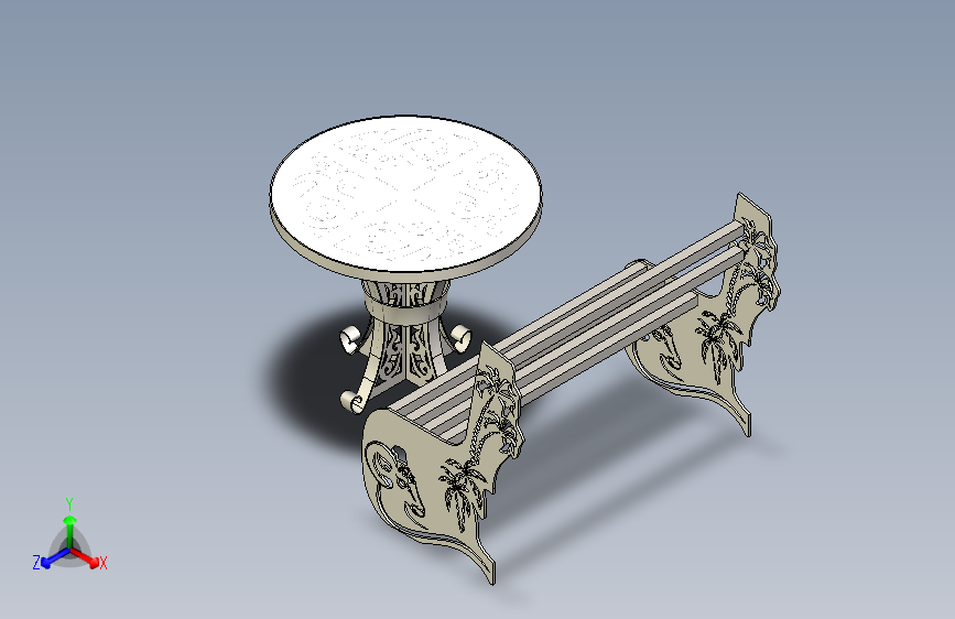 金属户外长椅 圆形玻璃咖啡桌 与等离子切割钢金属户外长椅