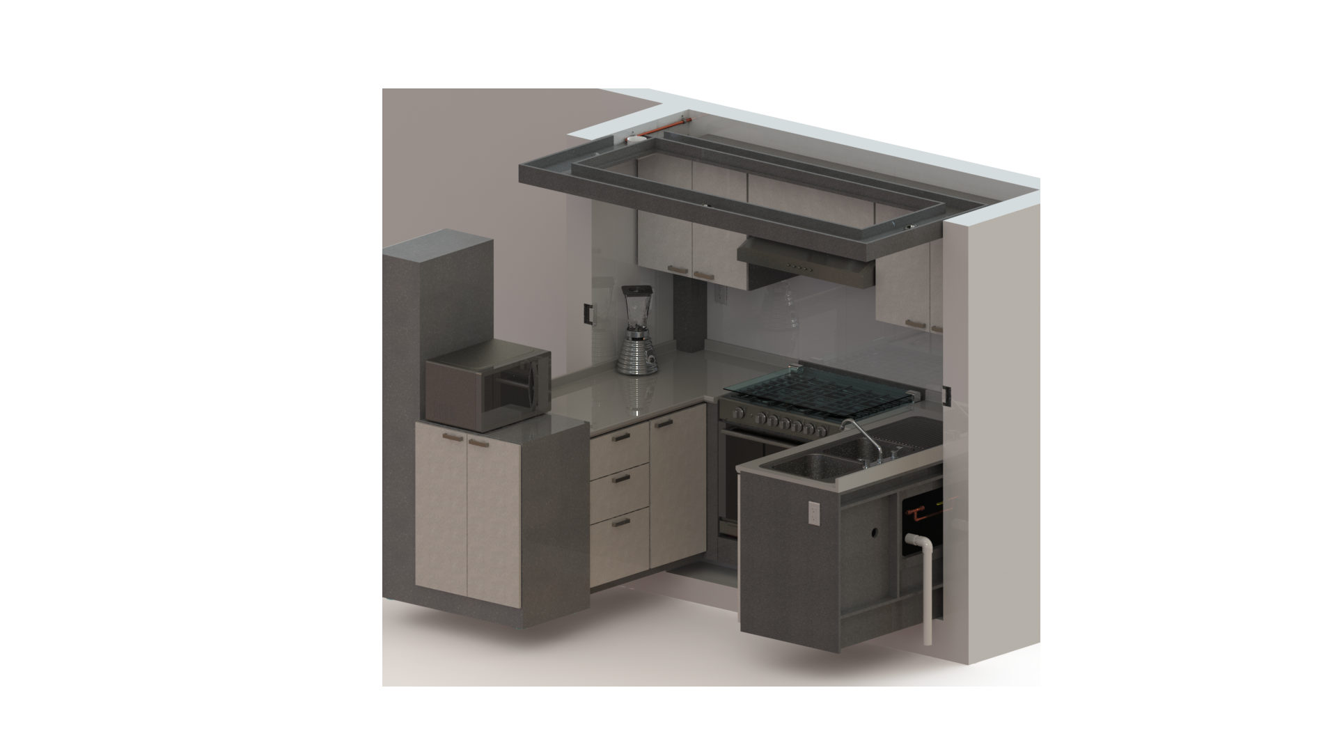 U型厨房结构模型