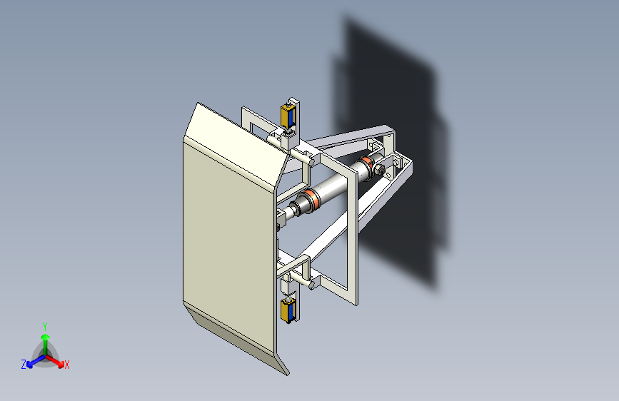 双侧气动折叠桌。
