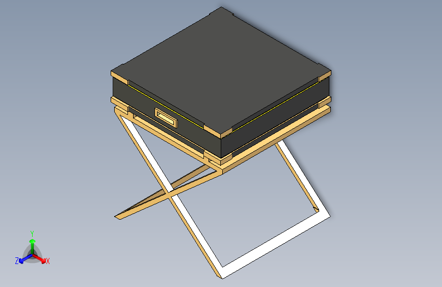 箱子包在可调节支架上