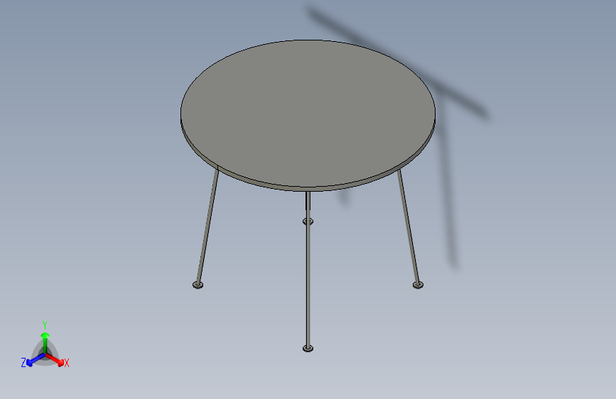 圆形工业桌，配有2种类型的金属桌腿