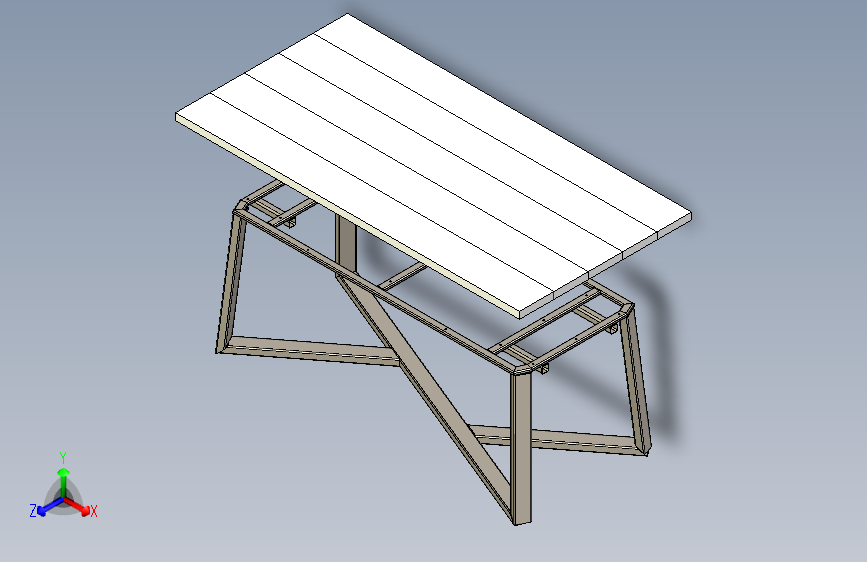 桌子（木和金属结构）