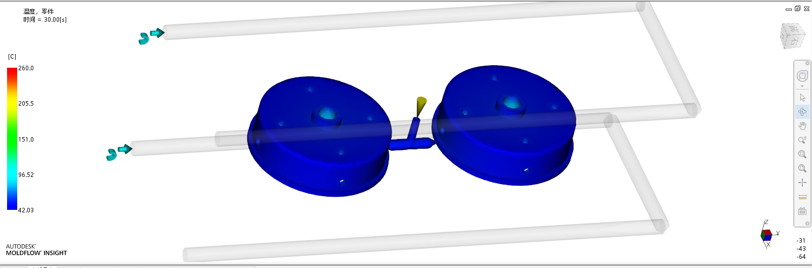 塑料端盖注塑模具设计-含模流