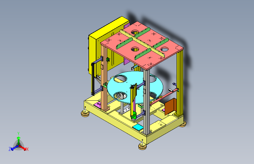 带转盘的机架总成