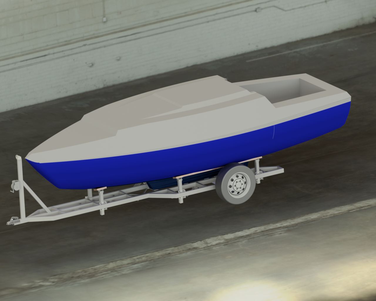 2200kg船用拖车 STP格式