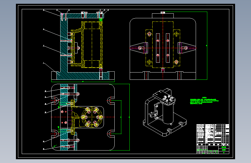 铣刀座加工工艺与夹具CAD图纸设计铣刀头尾座 体钻孔三维图