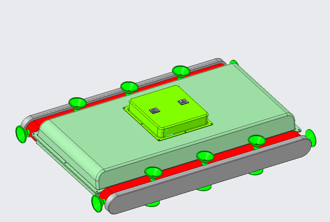 吸附式爬壁清洗机设计-履带式爬壁机器人【三维PROE】【8张CAD图纸、说明书】285438