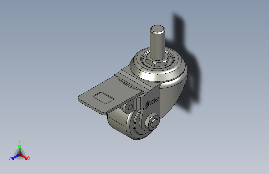 GY-2寸万向螺杆PU轮带刹车GY-2