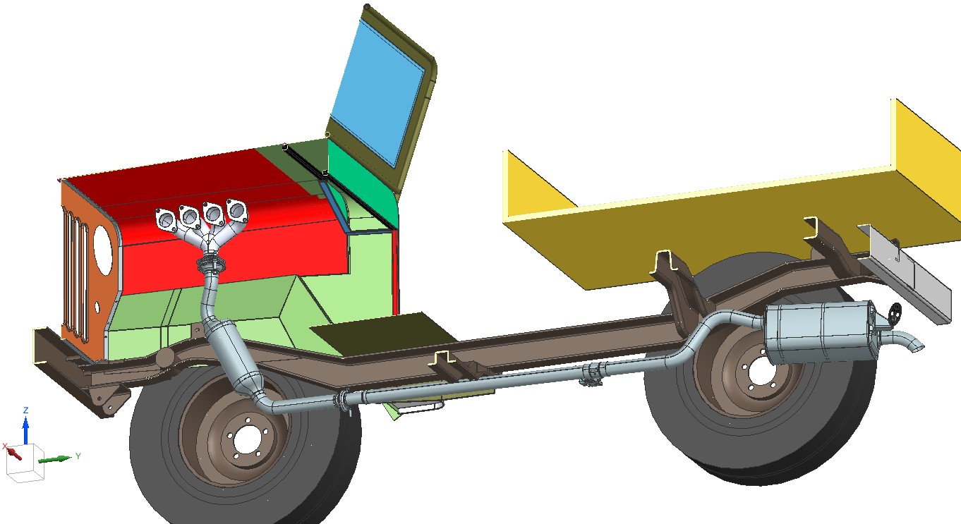 自制吉普车排气管结构