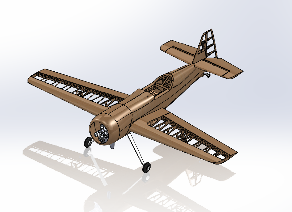 胶合板与轻木材质的SU-31航模飞机结构