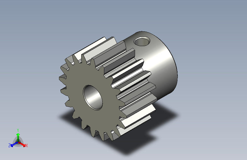 主动直齿轮10模-20齿-B10台阶高度-B孔-P6内孔