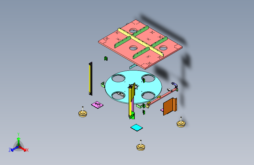 带转盘的机架总成