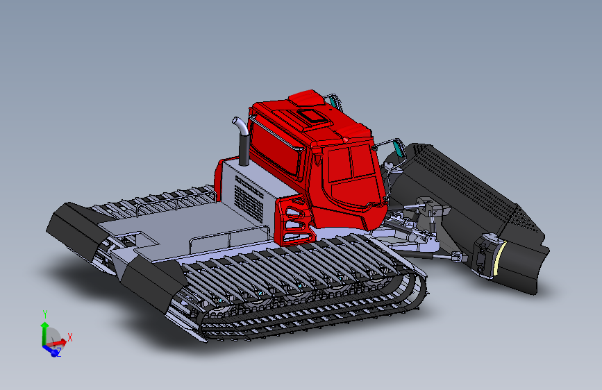 PB400雪地履带式推土机玩具模型 STEP格式