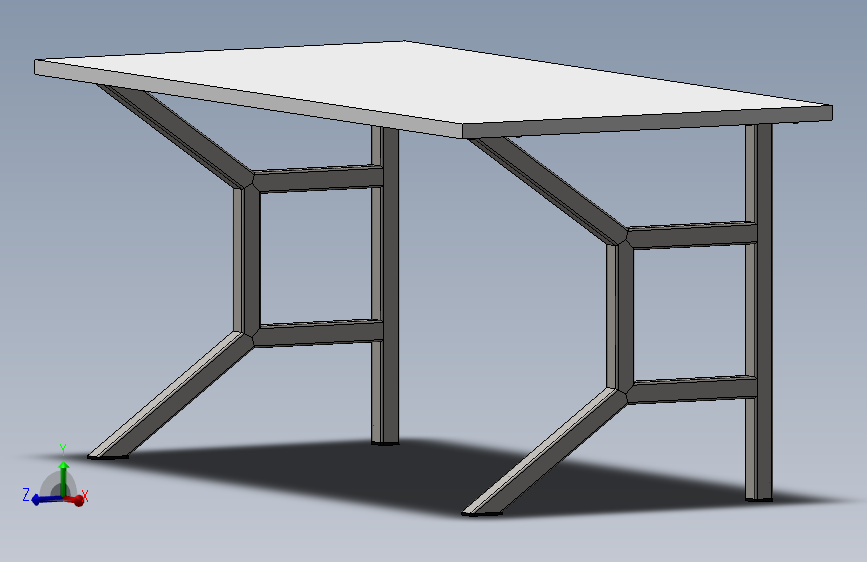 带不对称支腿的桌子