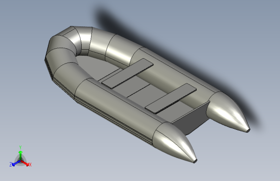 带刚性 payole 的充气船