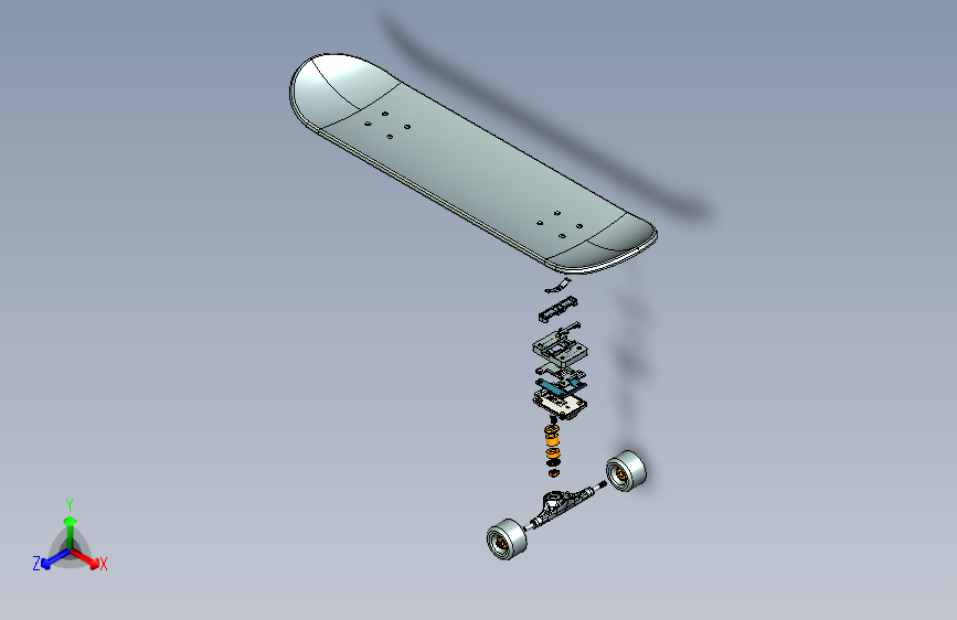 可拆卸滑板总装爆炸图