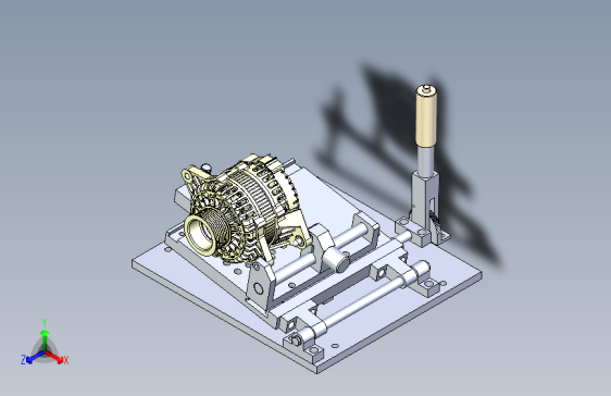 反向横式电机工装