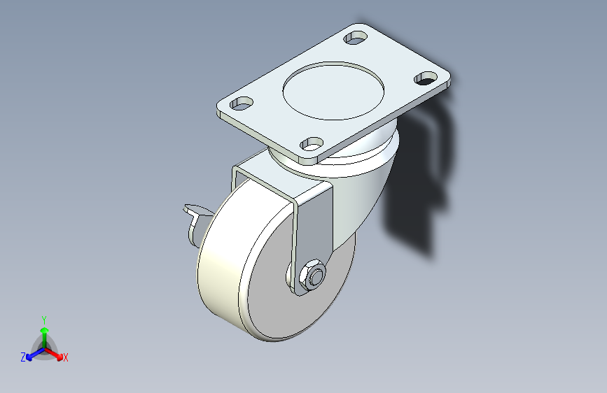 脚轮脚杯3D  CKR03-D75-PB.stp