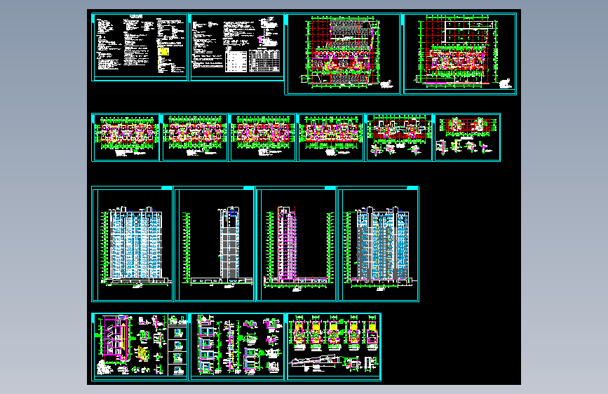 1628548-十八层两单元一梯两户住宅楼11865平方