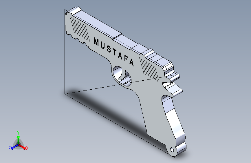 1198-TABANCA 钥匙扣手枪挂件