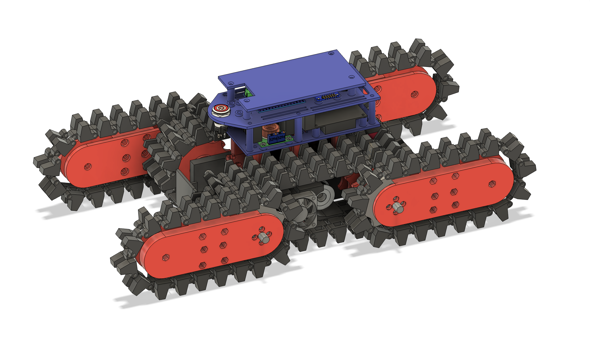 带4个翻转臂的履带式机器人