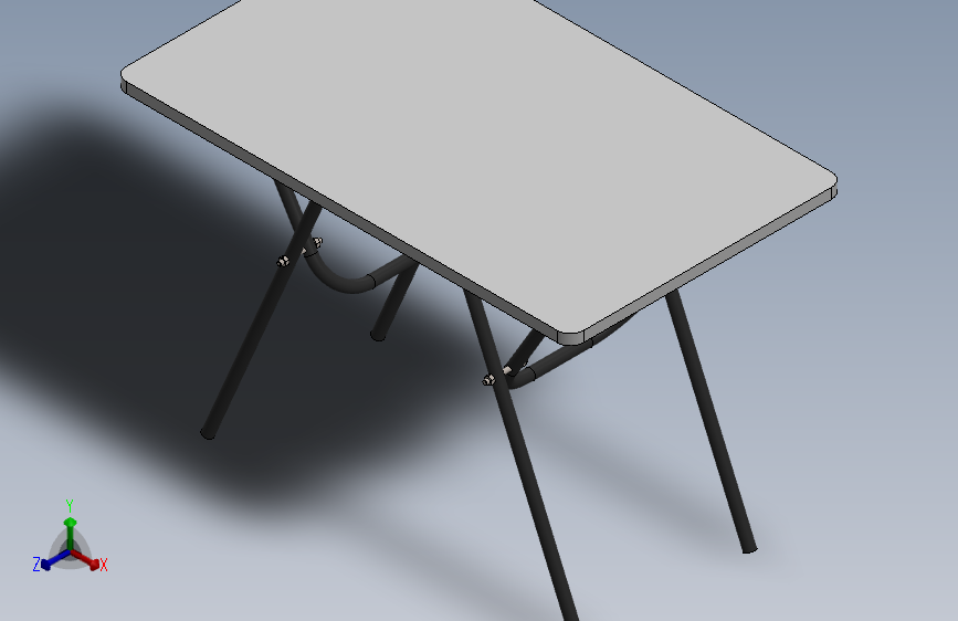 木桌 _ 可折叠桌面 SolidWorks 组件