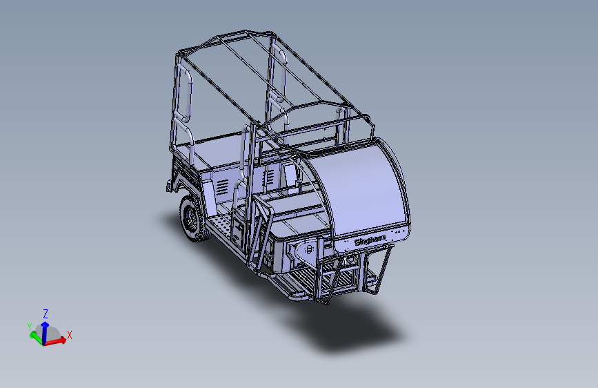 L3电动三轮车框架结构  STEP格式