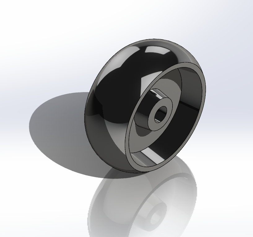 塑料轮,(外径=124.00毫米,内径=16.25毫米,厚度=52.80毫米)