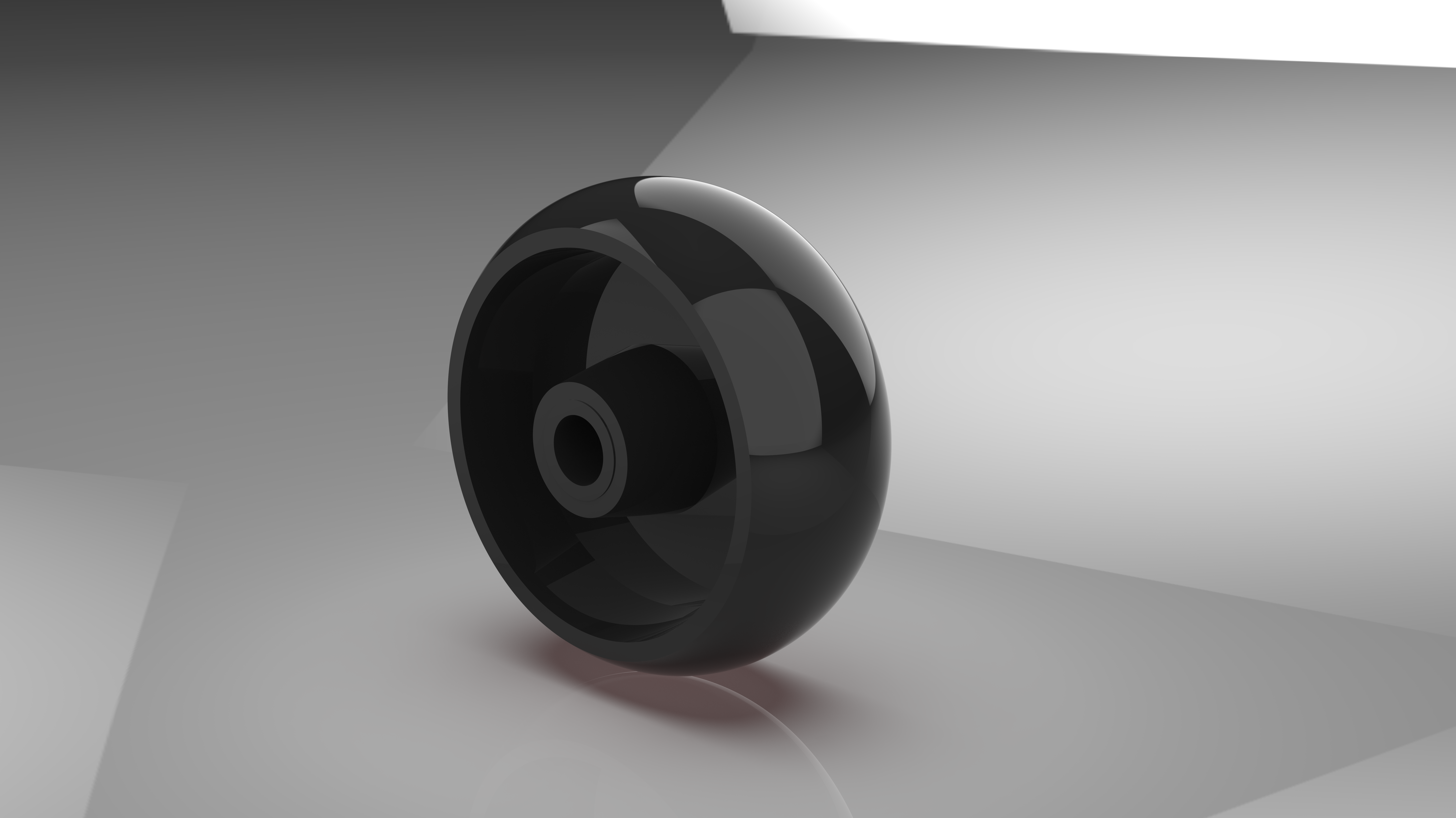 塑料轮,(外径=124.00毫米,内径=16.25毫米,厚度=52.80毫米)