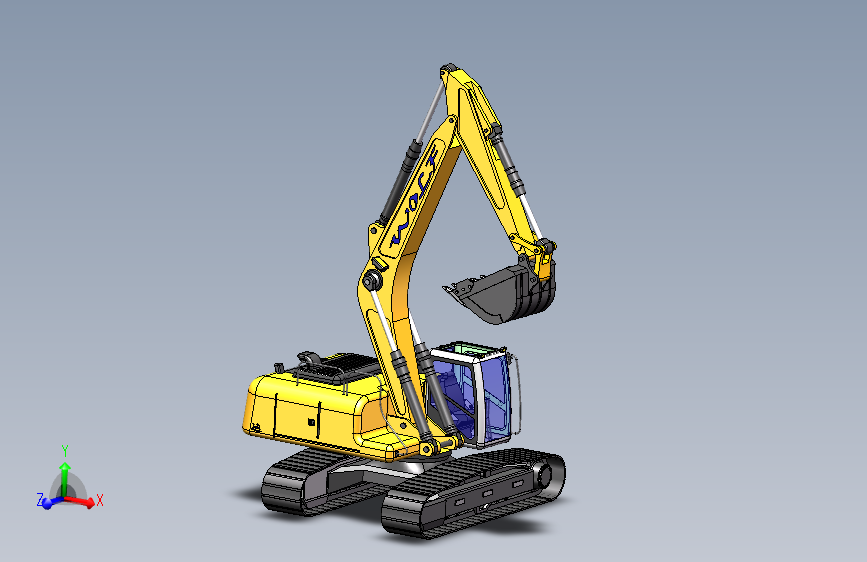 挖掘机三维模型及挖土运土卸土运动仿真--1071833--500