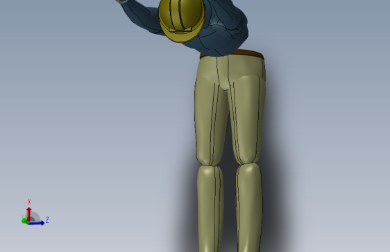 工作中的男人 90° 位置人体模型