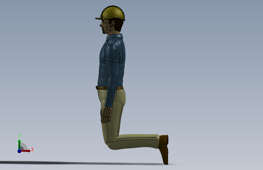 跪下 工作人员人体模型