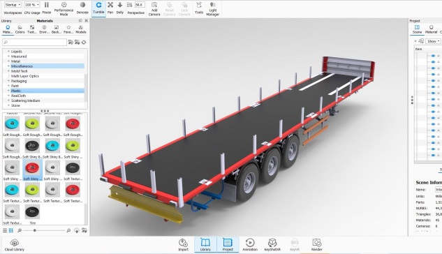 平板半挂车 3 轴 – 13.7 米