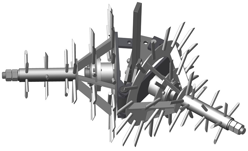 行间可调式中耕机结构