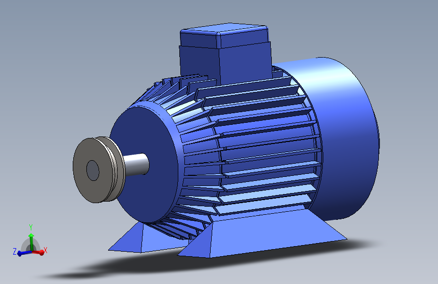 详细3D模型的电动机
