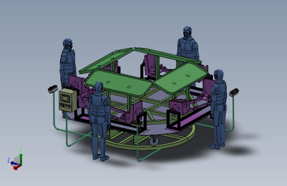 四工位扶手箱旋转工作站